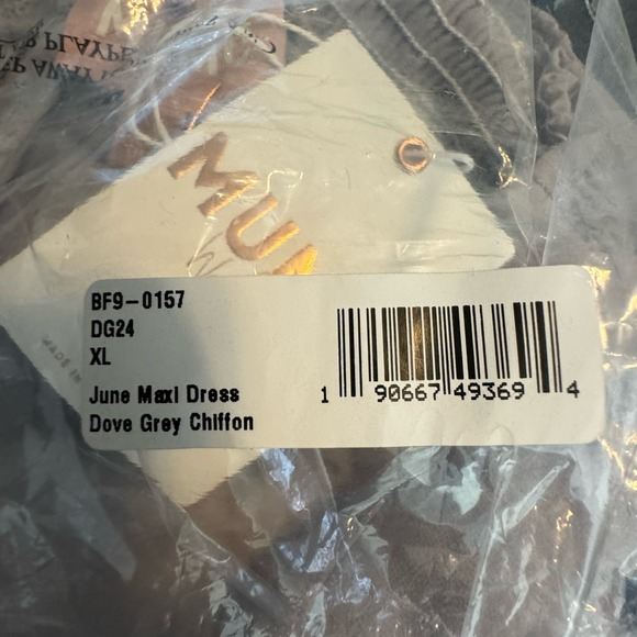 Show Me Your Mumu June Maxi Dress - Dove Grey Chiffon NWT Size XL - Picture 9 of 9